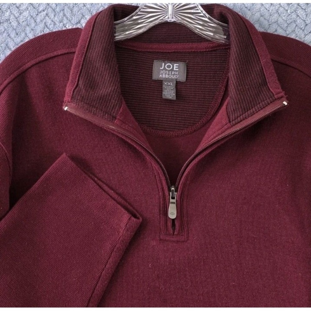 JOE Joseph Abboud Men's Dark Red 1/4 Zip Long Sleeve Pullover Sweater Size XXL